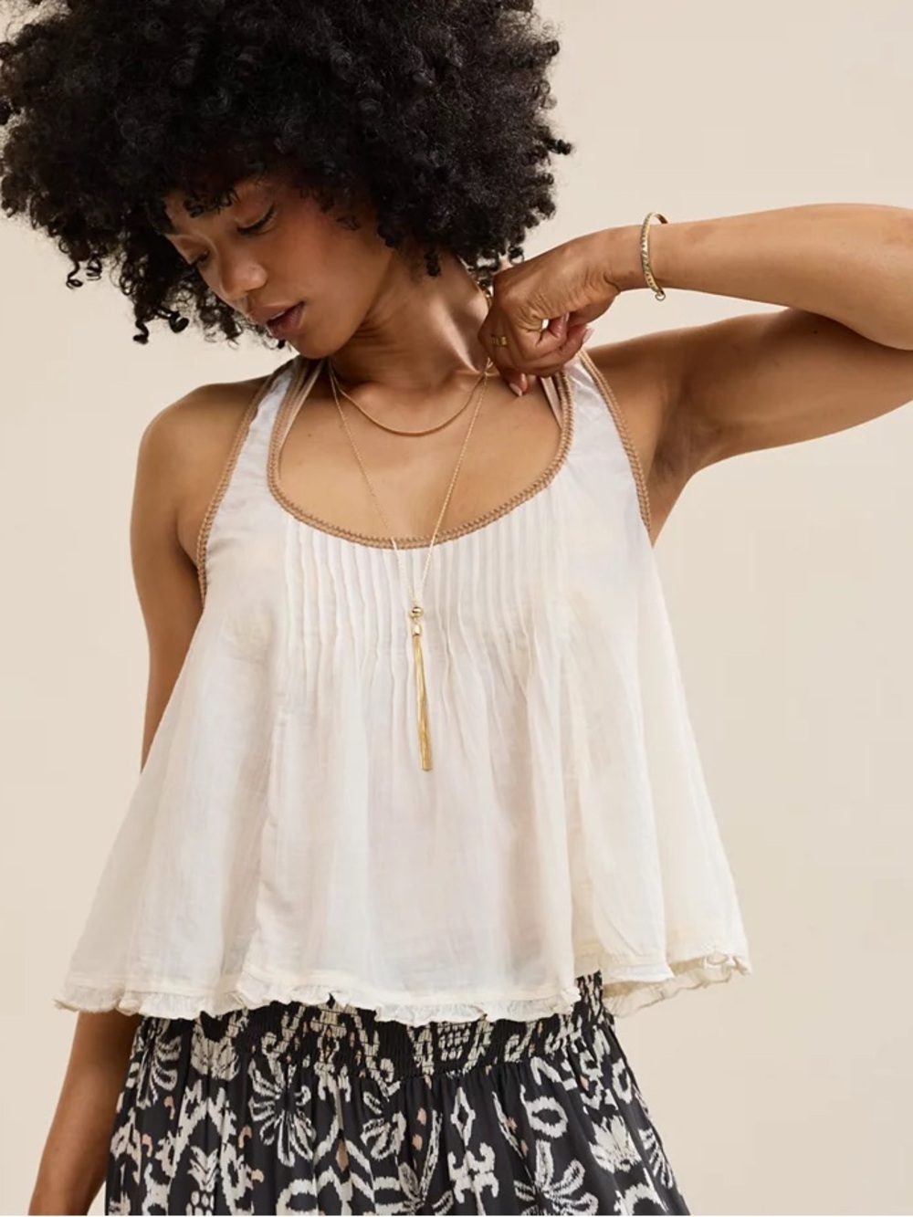 Aerie Woven Scoop Neck Tank Top